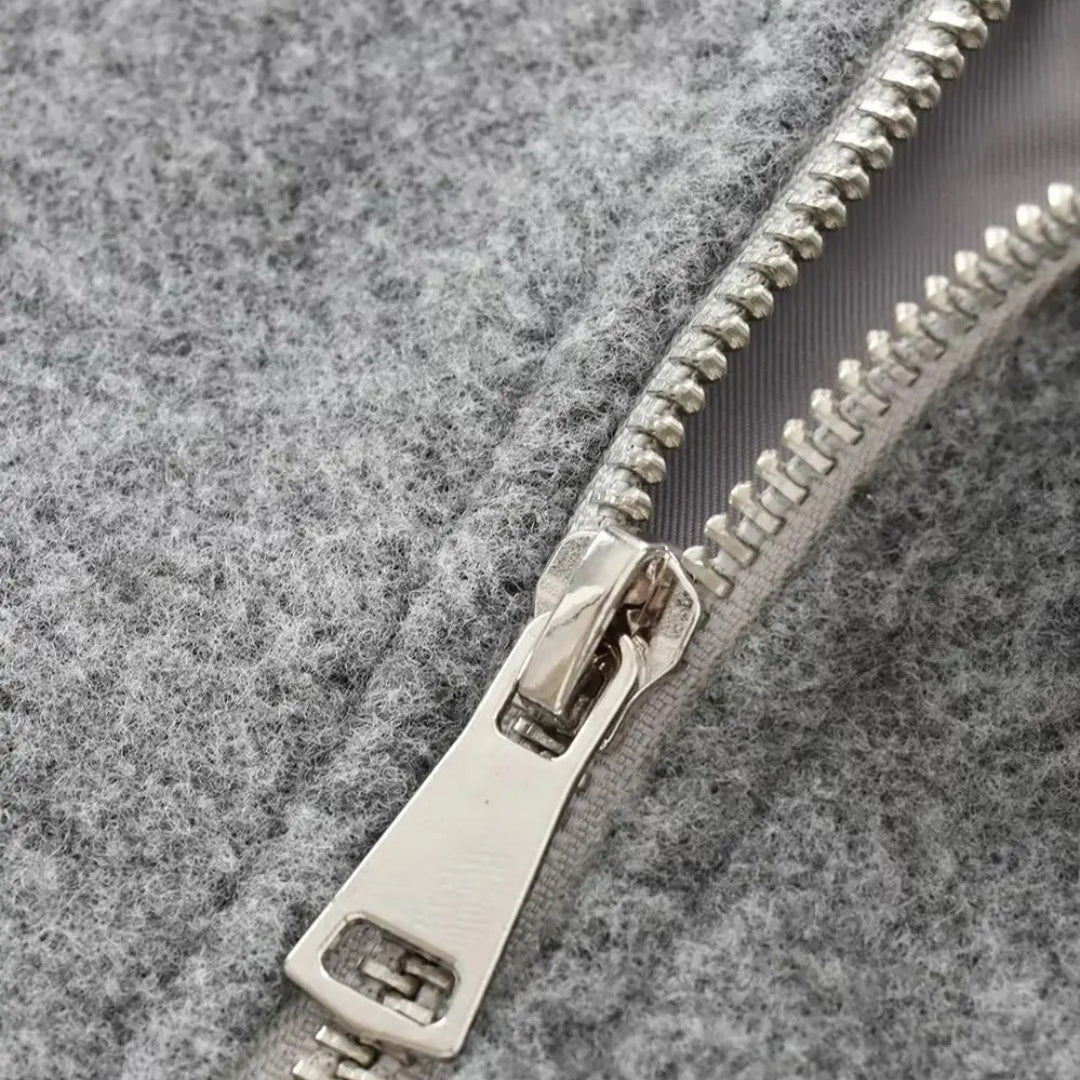 Kurze Damenjacke Mit Rundhalsausschnitt | Lässig