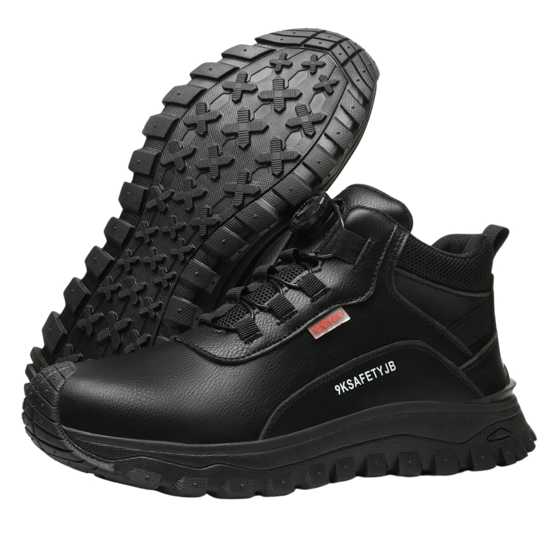 Herren Arbeitsschuhe | Hoher Schnitt Mit Drehverschluss-Schwarz-37-Orthomode.de