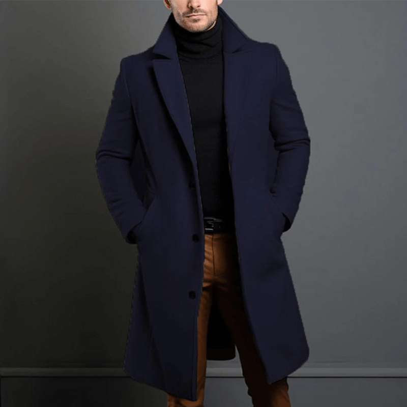 Stylischer Winter Trenchcoat Für Herren | Lang