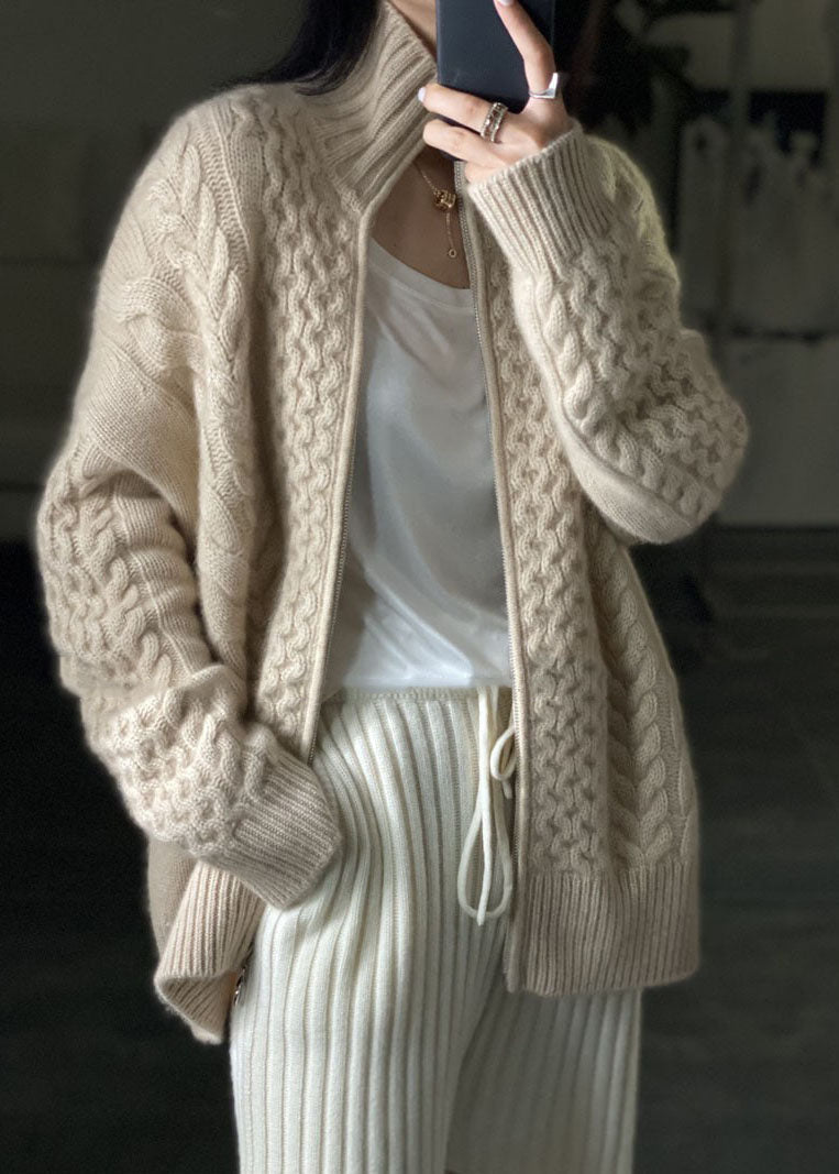 Strickjacke Mit Stehkragen Für Damen | Mit Reißverschluss