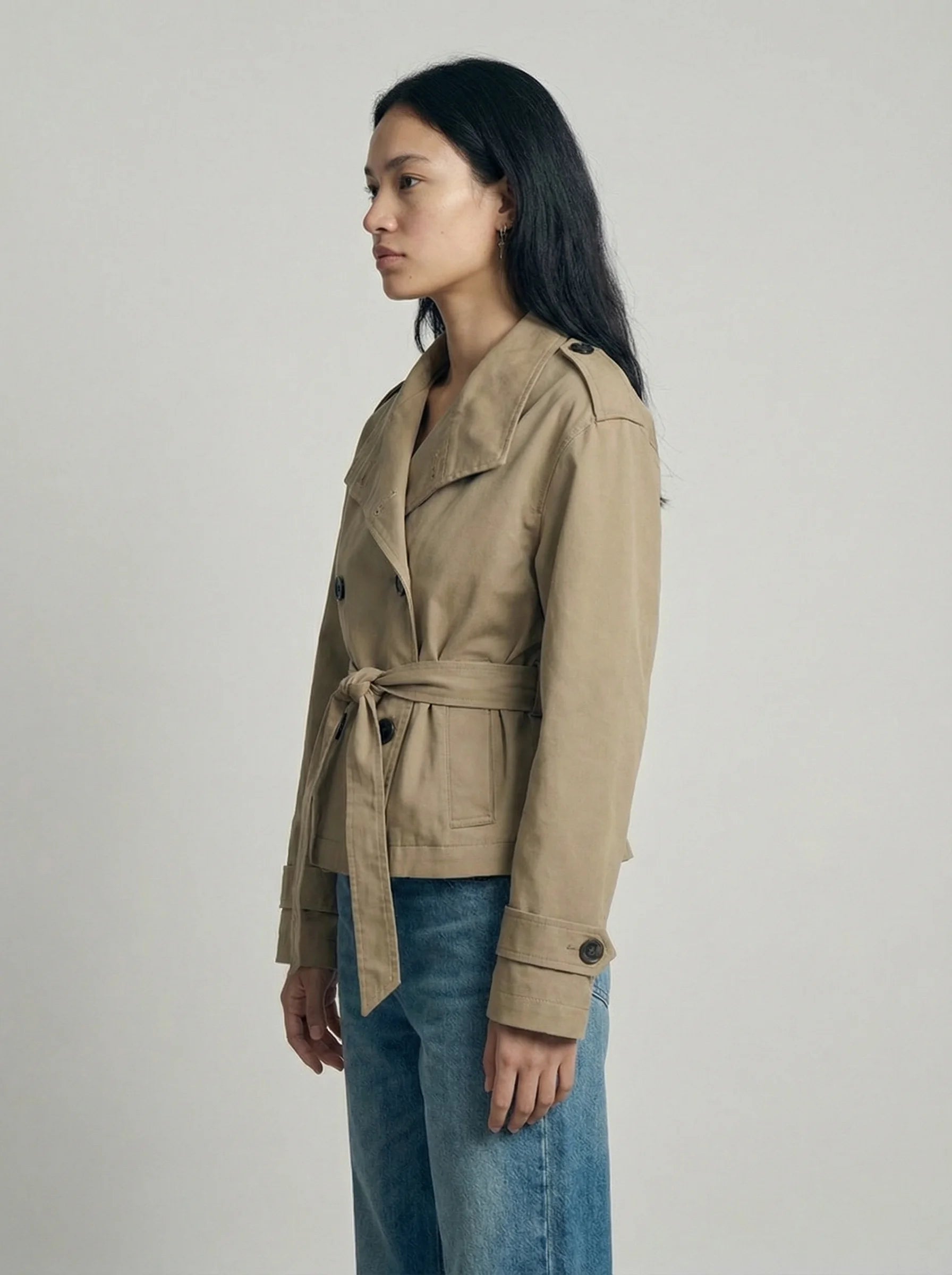 Trenchcoat Damen | Kurzer Schnitt Mit Gürtel