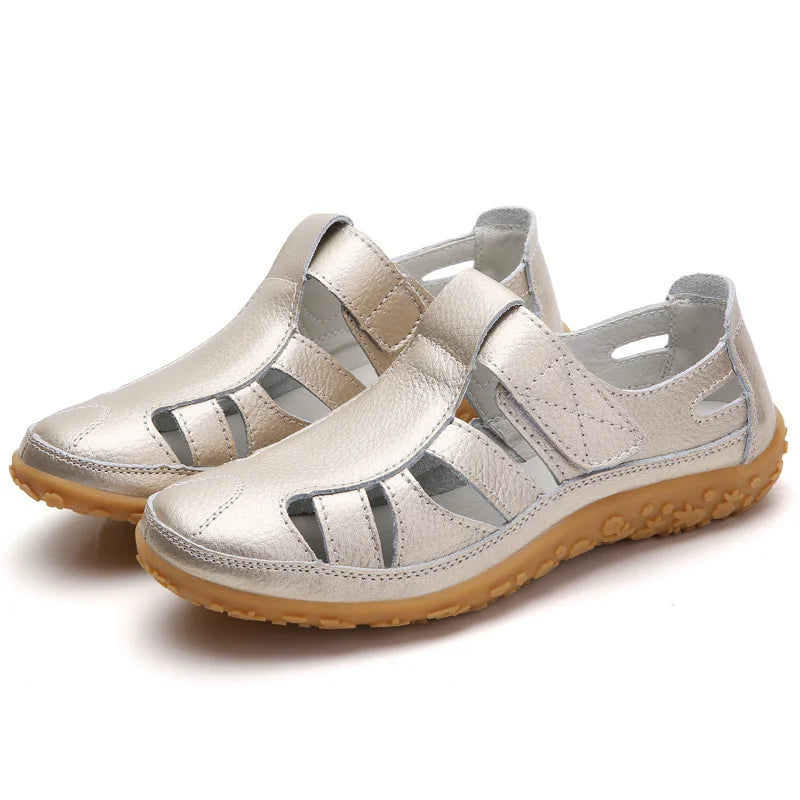 Sandalen Damen Orthopädische | Sicherer Halt Für Alltag-Gold-36-Orthomode.de