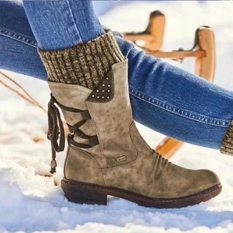 Damen Modische Winterstiefeletten | Zum Schnüren