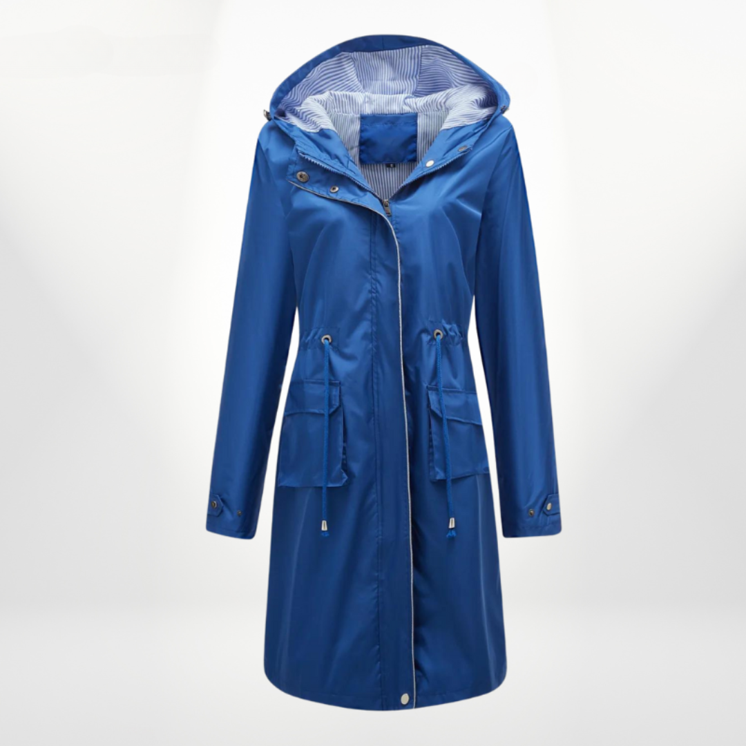 Regenjacke Mit Kapuze Für Damen | Gestreiftes Futter