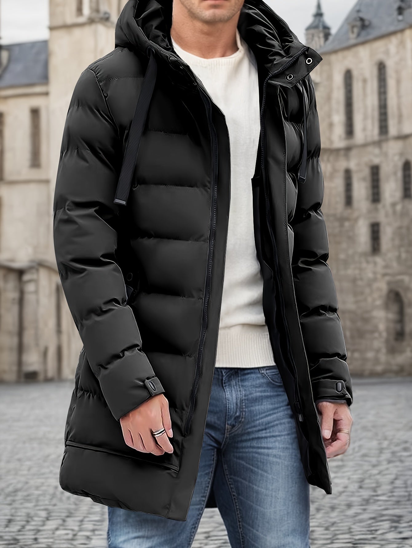 Herren Lange Jacke | Mit Kapuze