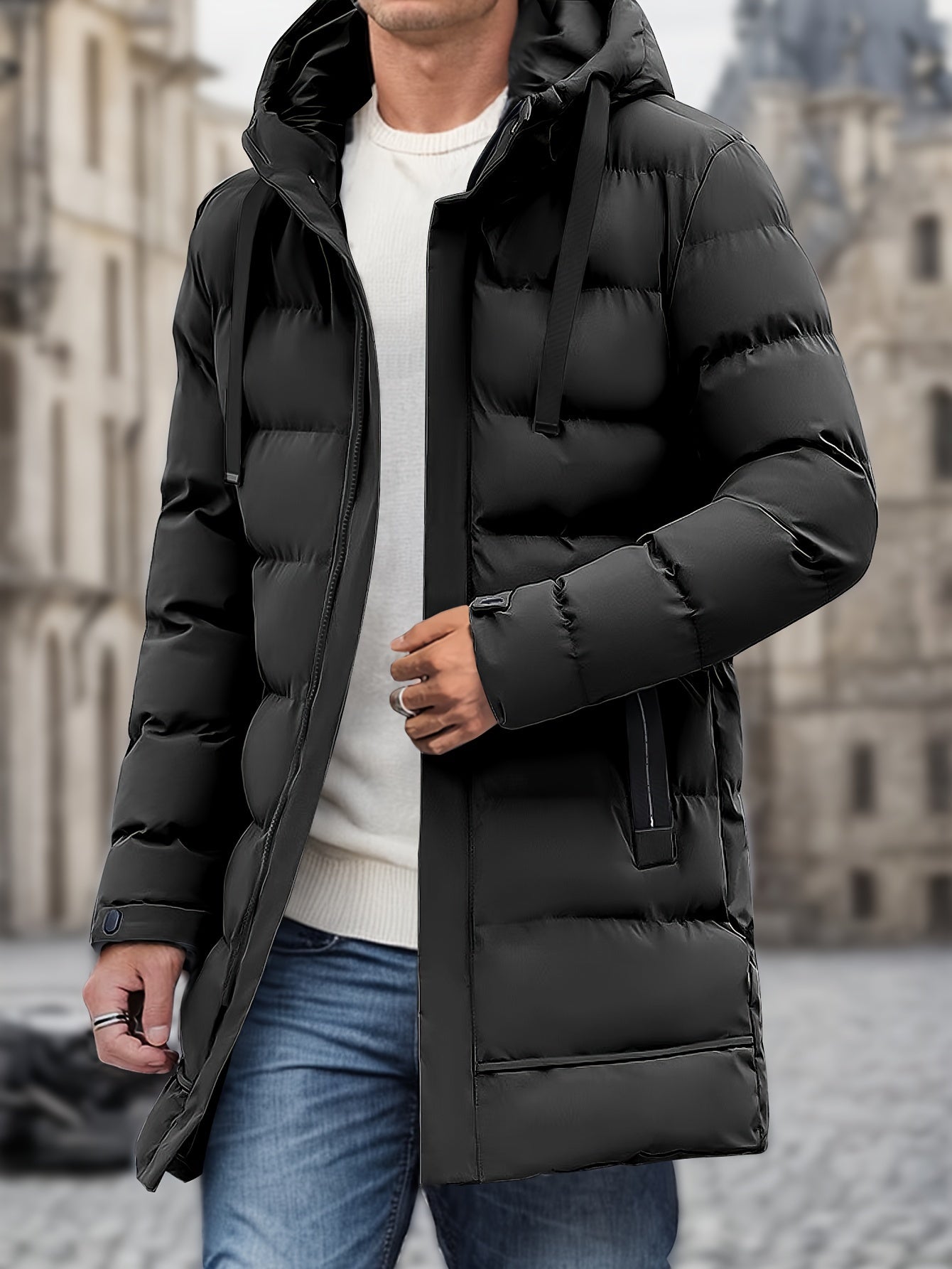 Herren Lange Jacke | Mit Kapuze