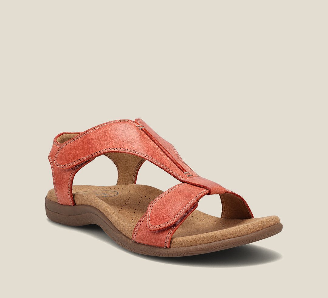 Sandalen Damen Bequemes | Offene Passform Mit Riemen-Orange-35-Orthomode.de