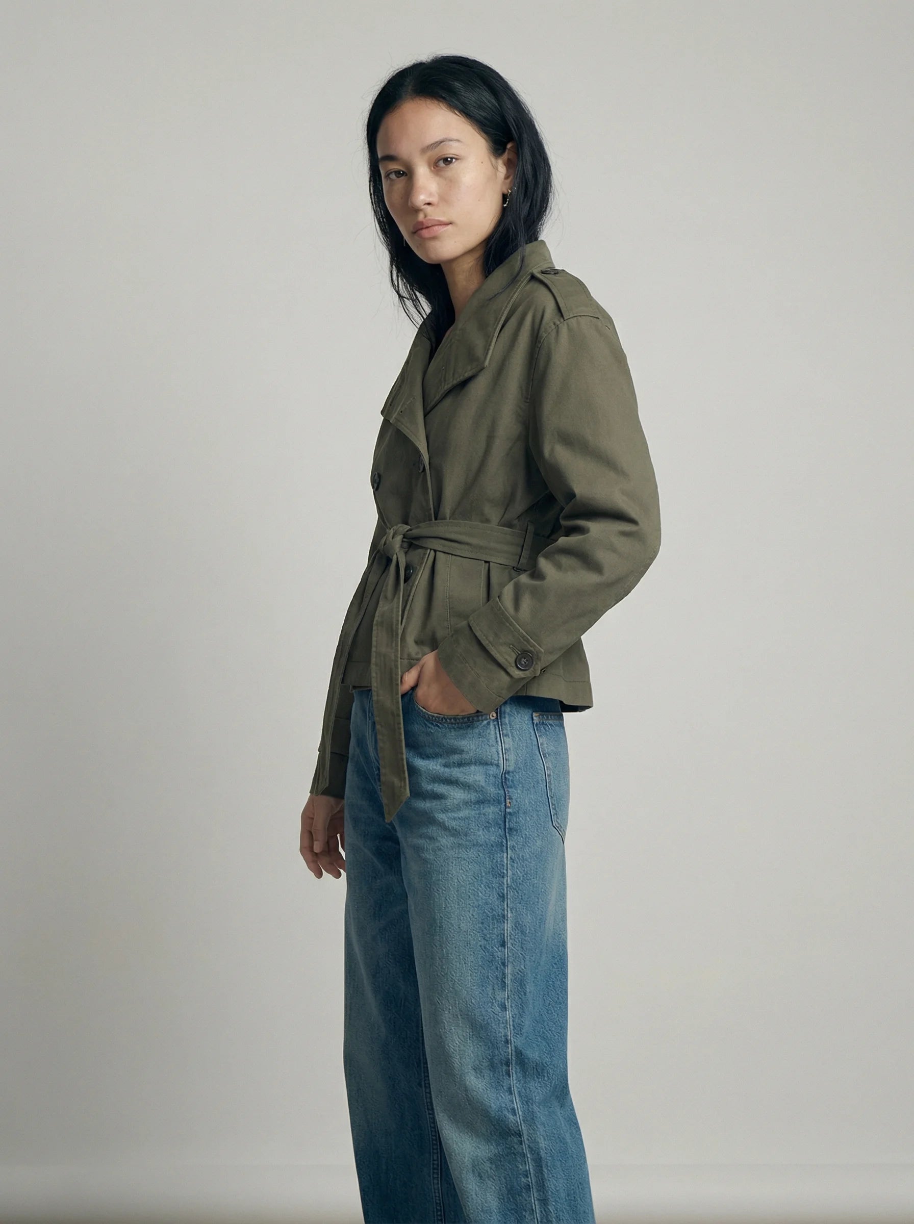 Trenchcoat Damen | Kurzer Schnitt Mit Gürtel