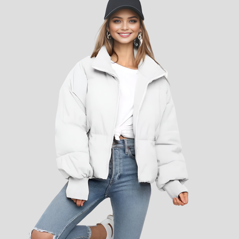 Damen Puffer Winterjacke Mit Hohem Kragen | Gesteppt