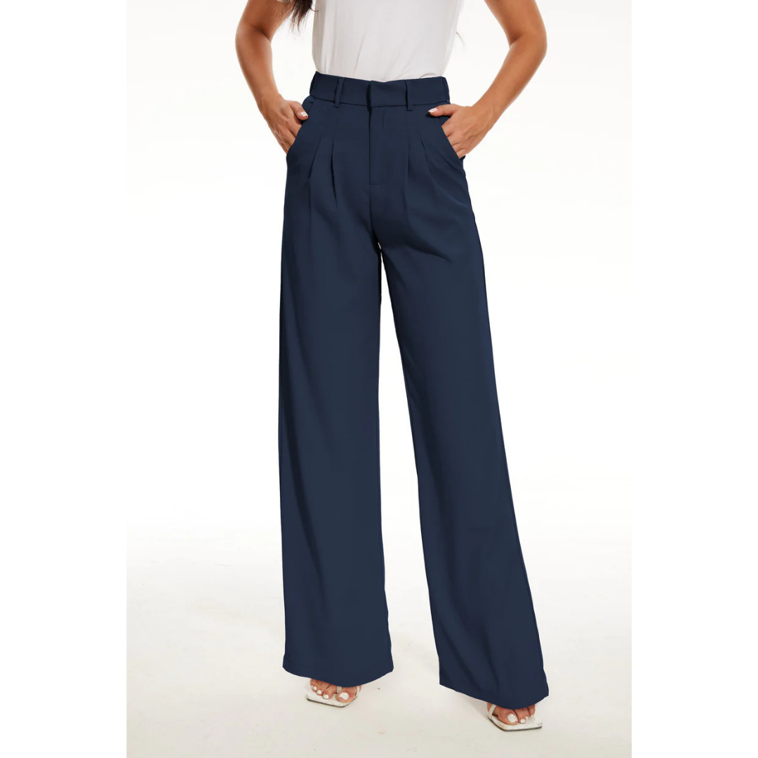 Damen Hose | Hoher Bund Und Weites Bein