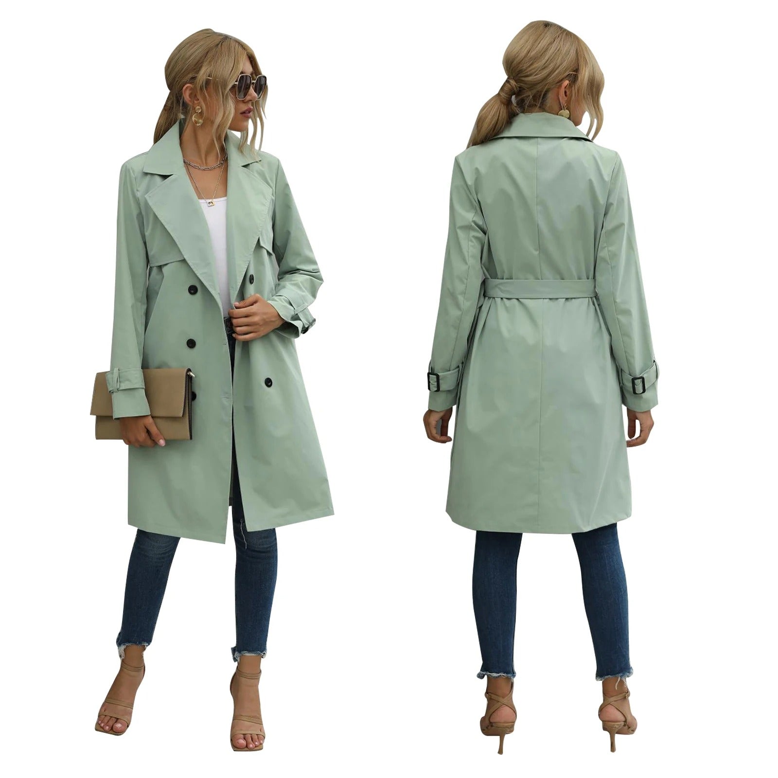 Stylischer mittellanger Trenchcoat | Winter