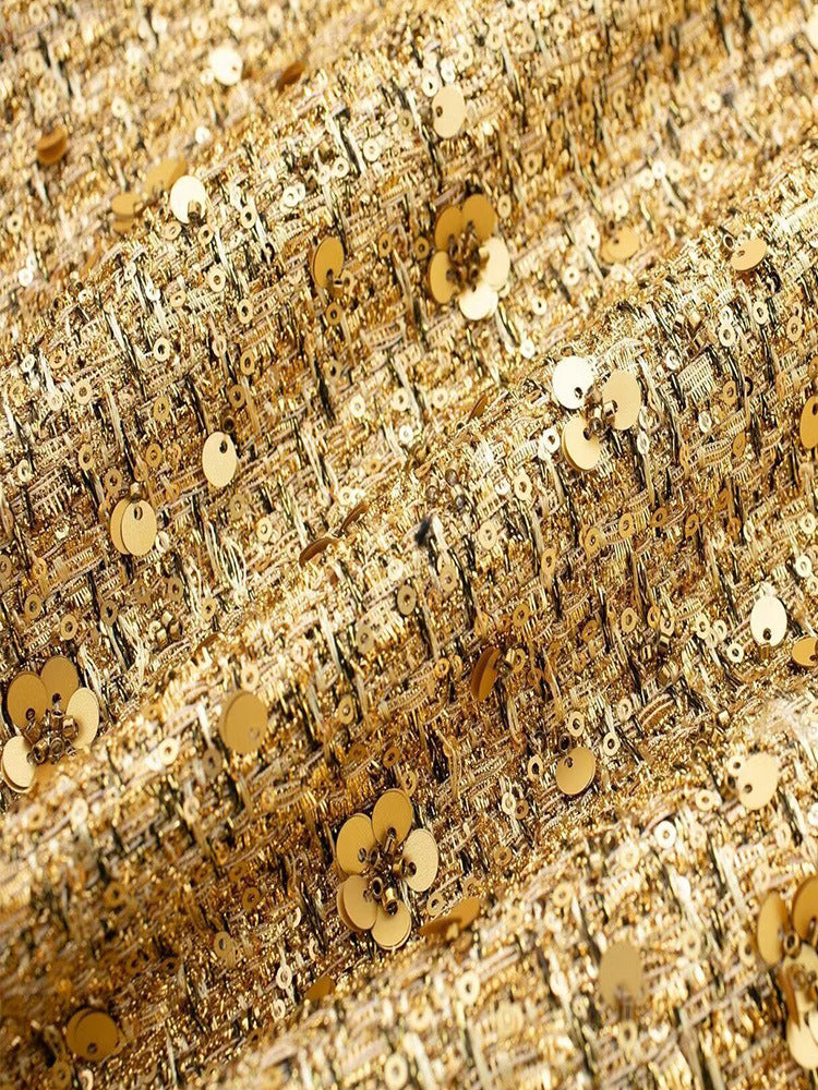 Lässige Bomberjacke Mit Goldenen Pailletten | Kurz