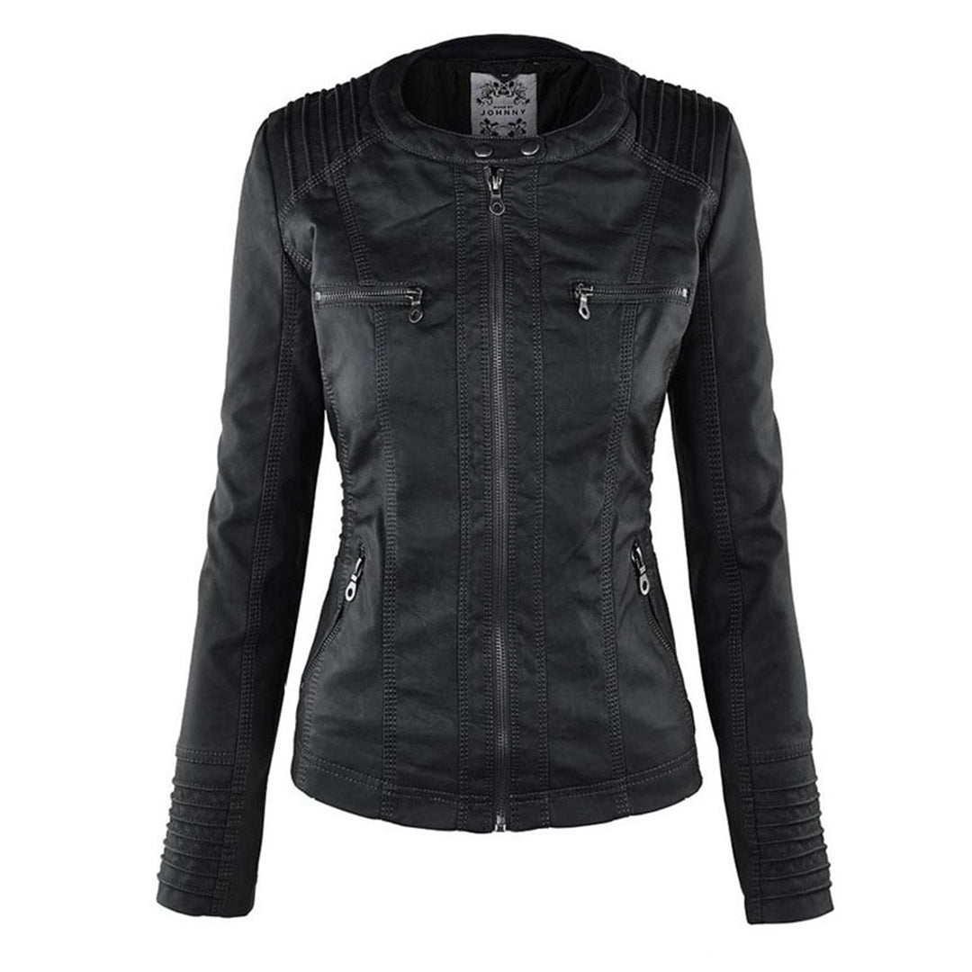 Leder-Bikerjacke Mit Kapuze Für Damen | Winter
