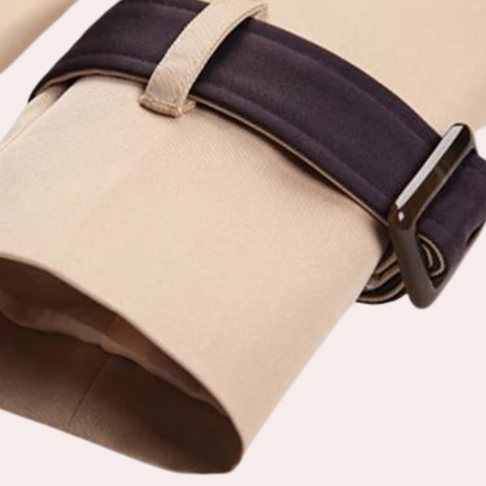 Stylischer Zweireiher Trenchcoat Für Damen | Mittellang