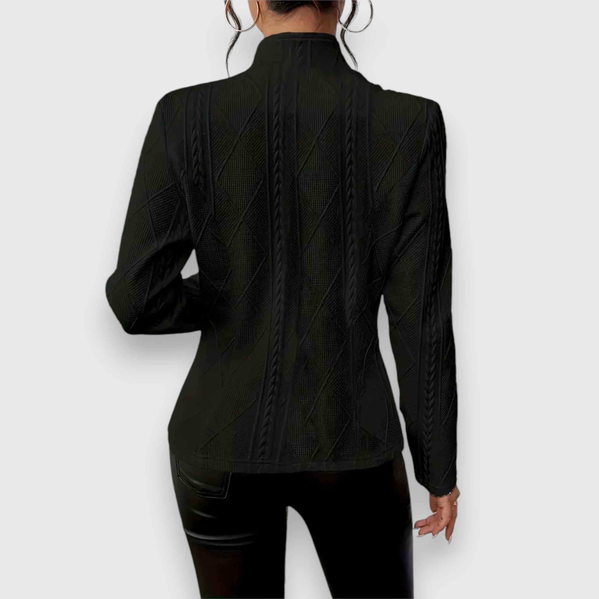 Langärmliger Strickblazer Für Damen | Button-Down