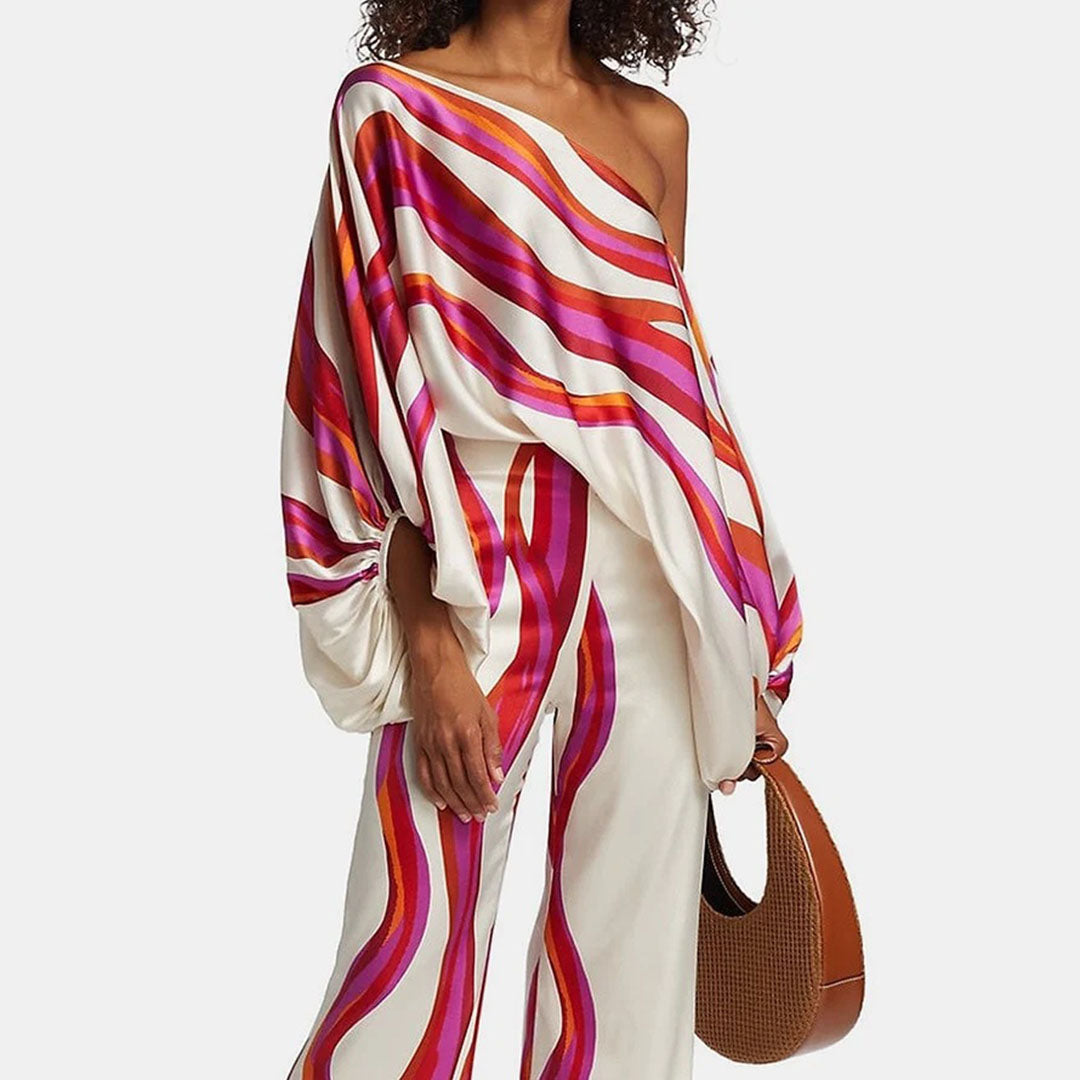 Damen Zweiteiler | Schwungvolle Musteroptik Mode