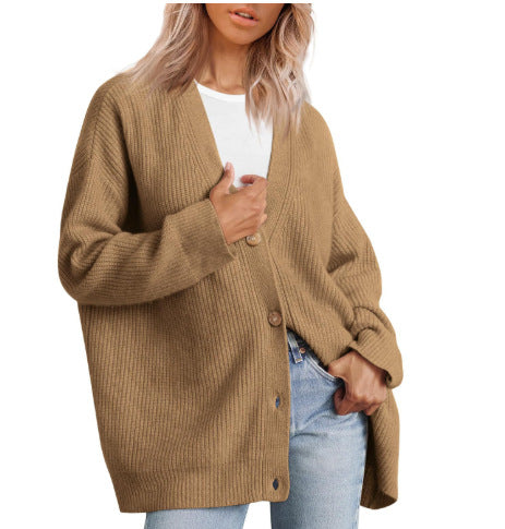 Lässiger Oversize-Cardigan Mit Knöpfen Für Damen | Winter