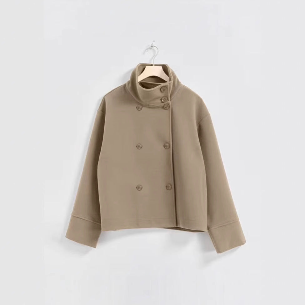 Damen Übergangsjacke | Doppelreihiger Schnitt Mit Stehkragen-Orthomode.de