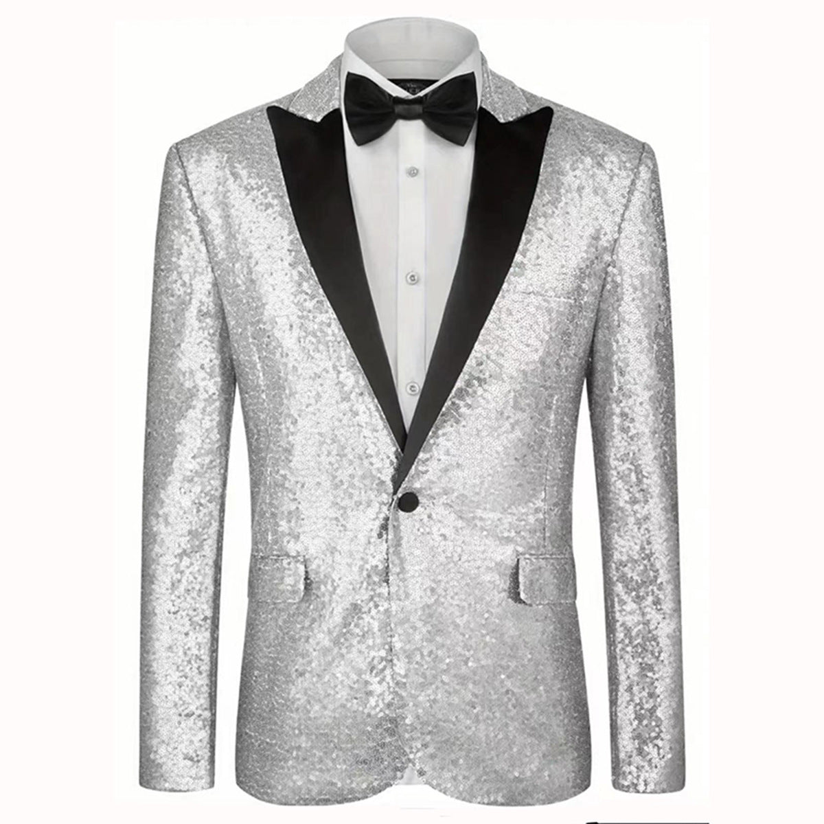 Anzug Herren | Glänzender Abendanzug Mit Paillettenoptik-Orthomode.de