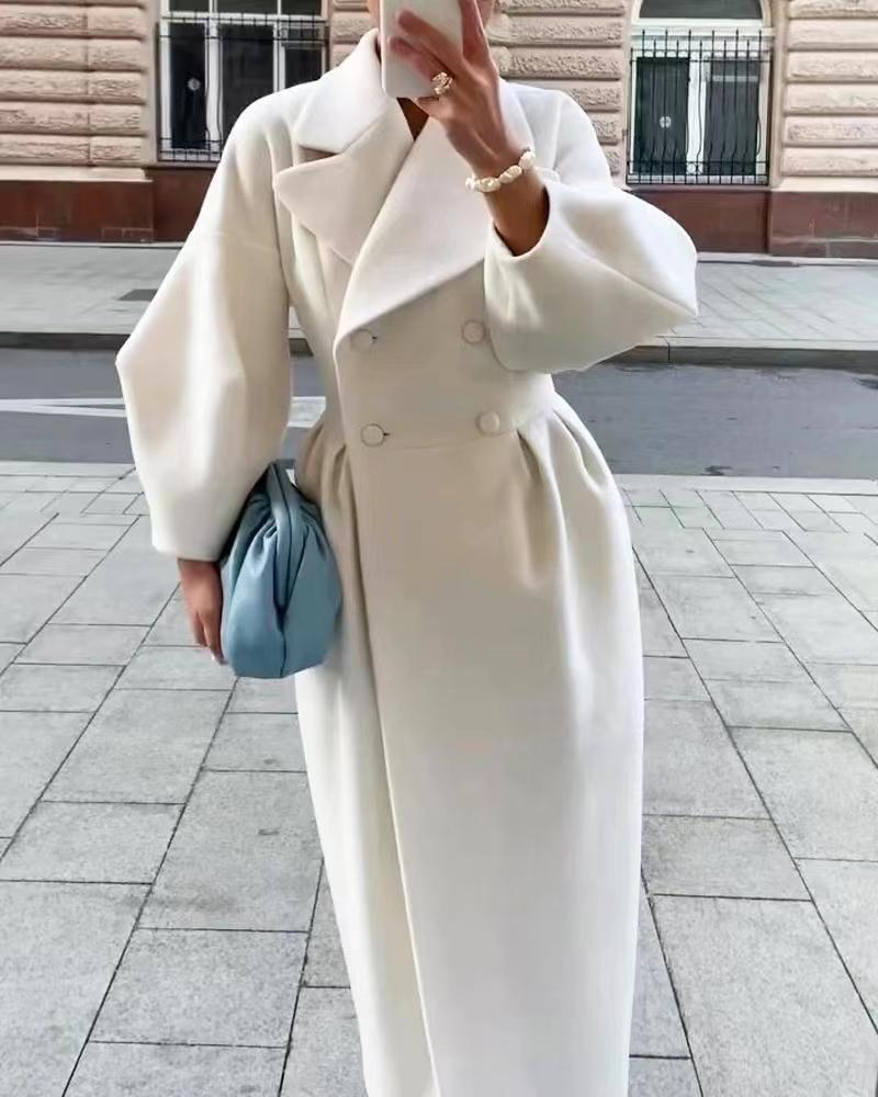 Stylischer Langer Trenchcoat Für Damen | Reverskragen