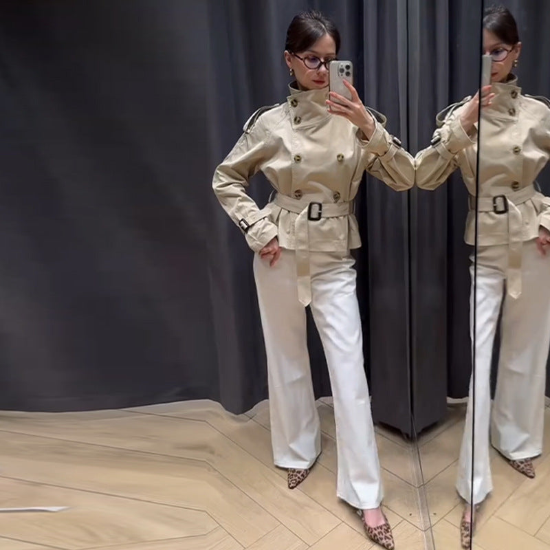 Übergangsjacke Damen | Kurzjacken Schnitt Mit Gürtel-Orthomode.de