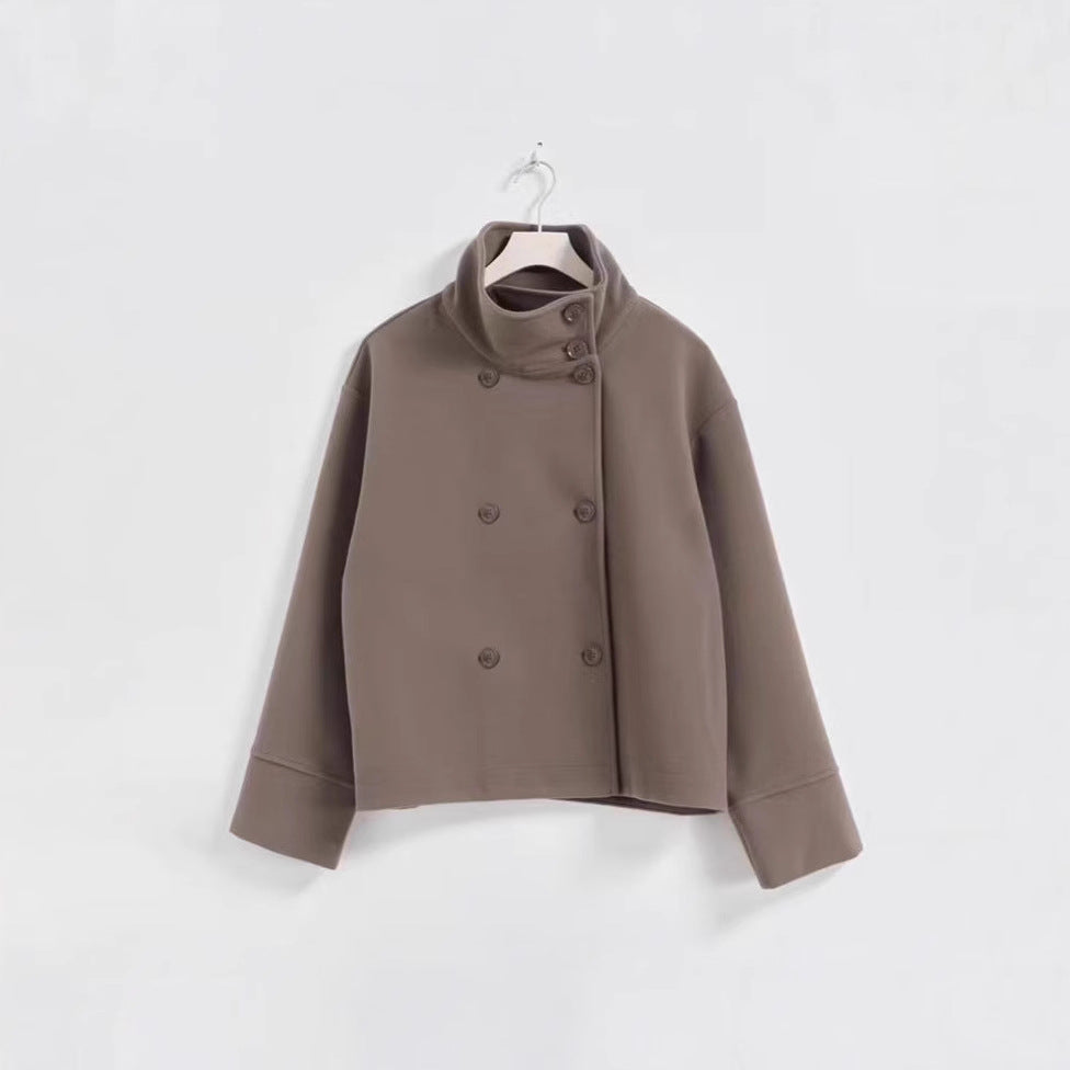 Damen Übergangsjacke | Doppelreihiger Schnitt Mit Stehkragen-Orthomode.de