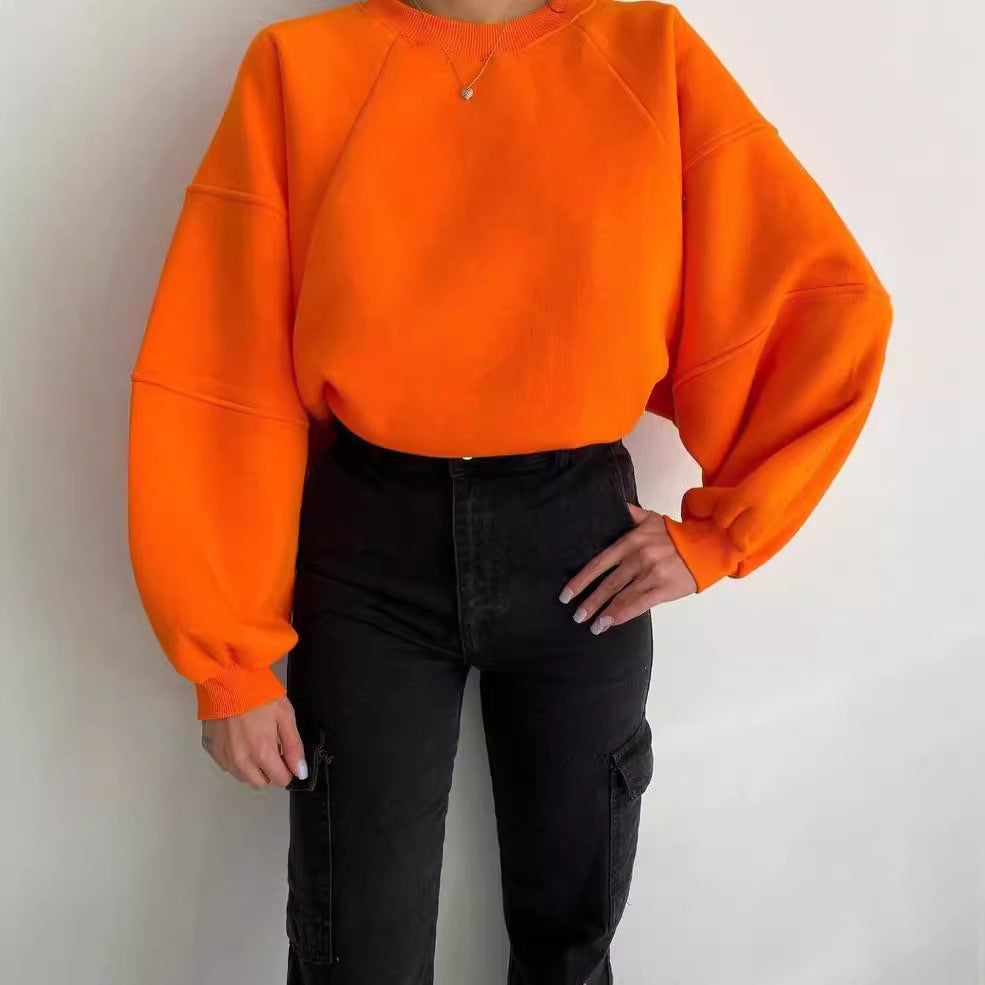 Raglan-sweatshirt Mit Rundhalsausschnitt Für Damen | Locker Geschnittenes Design