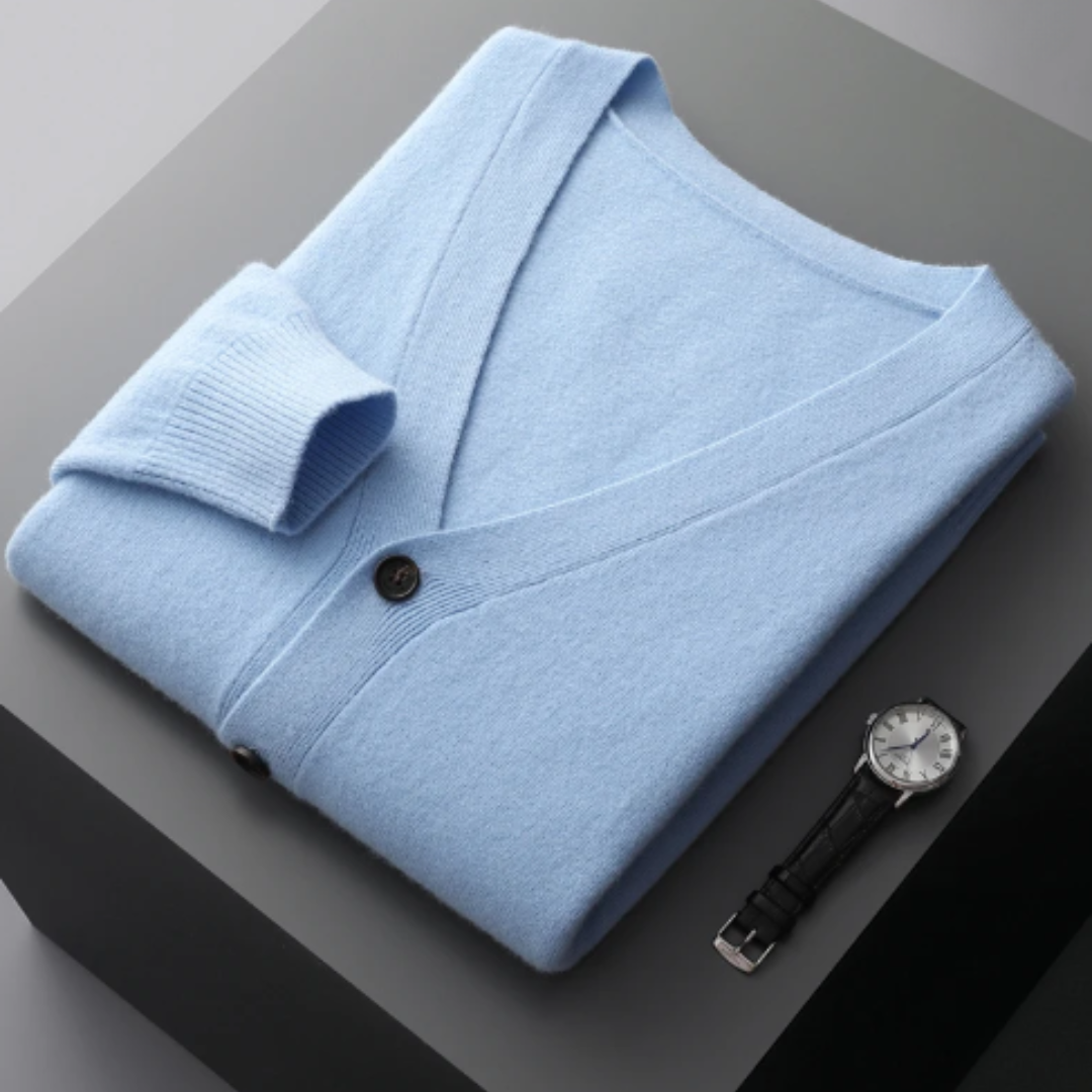 Herren Strickjacke Mit Knöpfen Und V-Ausschnitt | Winter