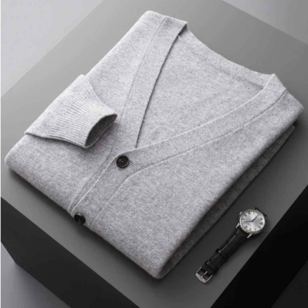 Herren Strickjacke Mit Knöpfen Und V-Ausschnitt | Winter