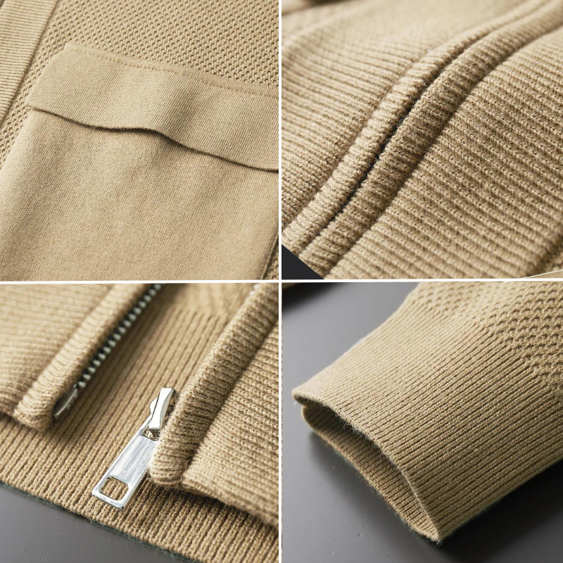 Herren Winter-Cardigan Mit Langen Ärmeln | Reißverschluss