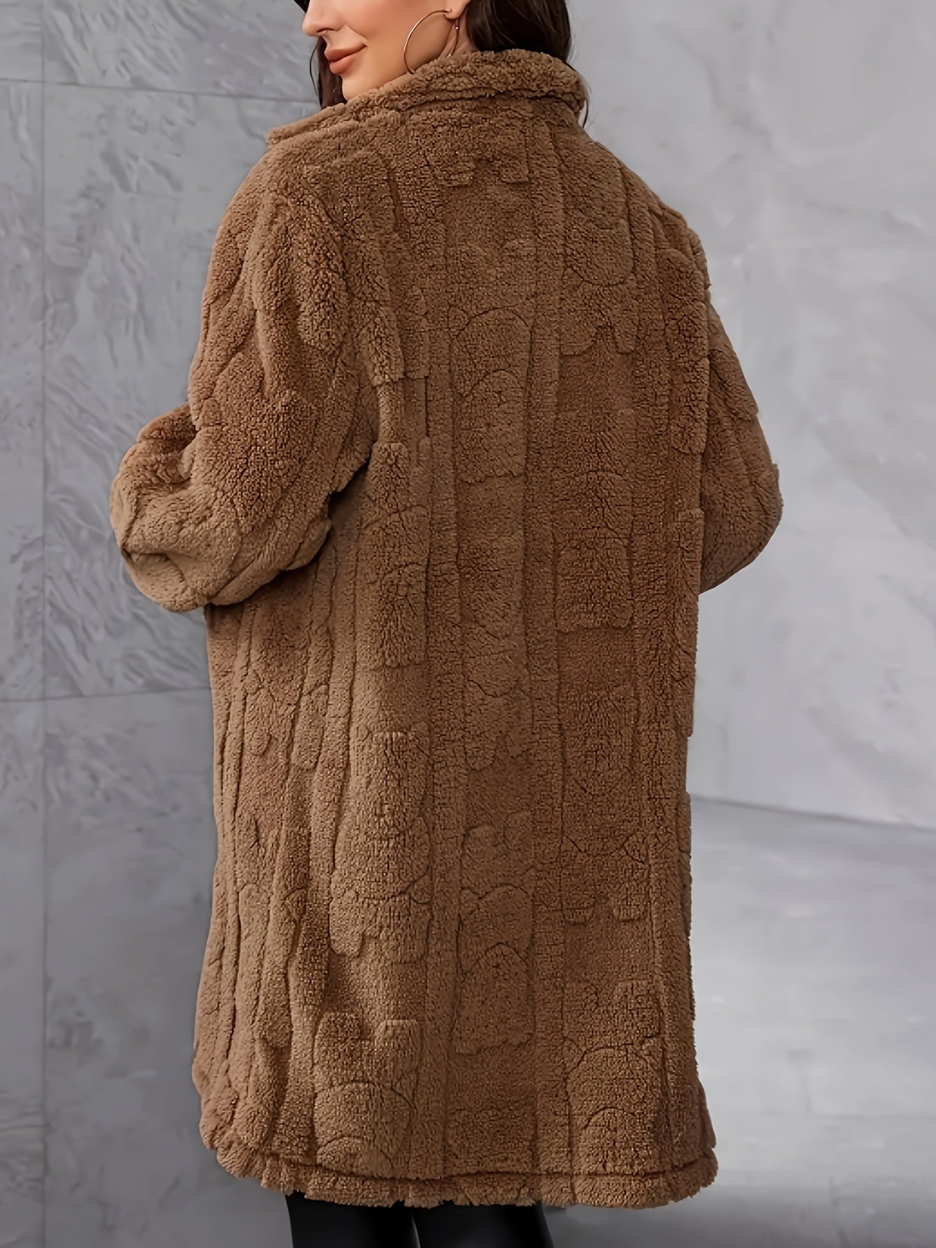 Klassischer Langer Strickmantel Mit Revers Für Damen | Winter