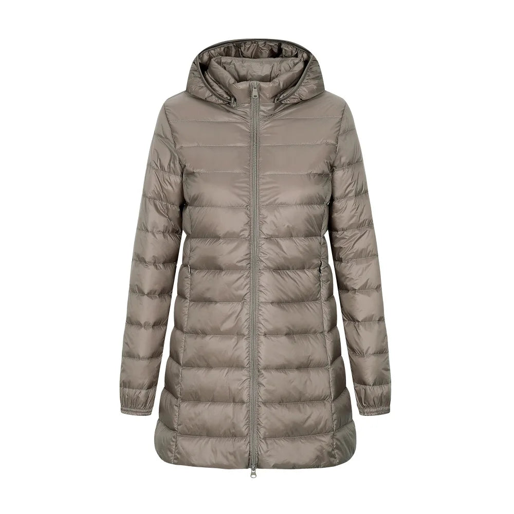 Damen Winter Daunenjacke Mit Kapuze | Lang