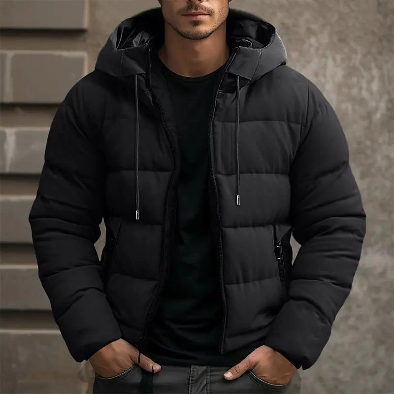 Herren Winterjacke Mit Kapuze Und Langen Ärmeln | Puffer
