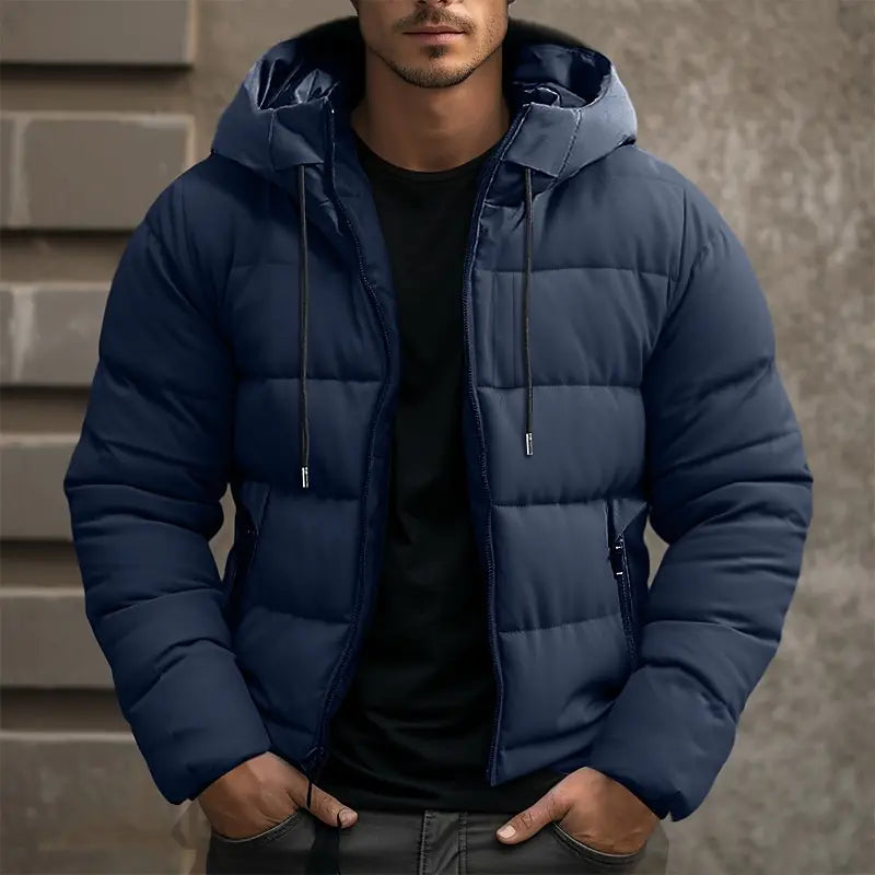Herren Winterjacke Mit Kapuze Und Langen Ärmeln | Puffer