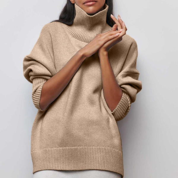 Damen Rollkragen Pullover | Weite Passform
