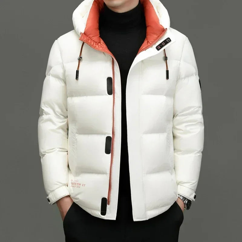 Winter Herren Daunenjacke Mit Kapuze | Langarm