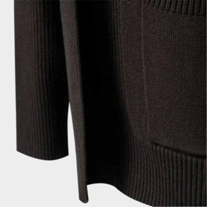 Klassische Strickjacke Mit Offener Vorderseite Für Herren | Schalkragen