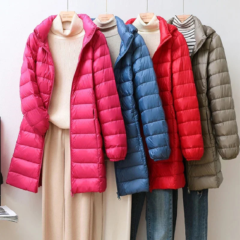 Daunenjacke Mit Abnehmbarer Kapuze Für Damen | Herbst