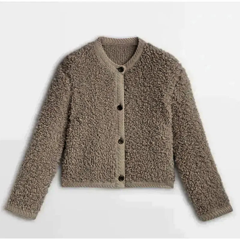 Kurzer Cardigan Mit Goldenen Knöpfen Für Damen | Warm