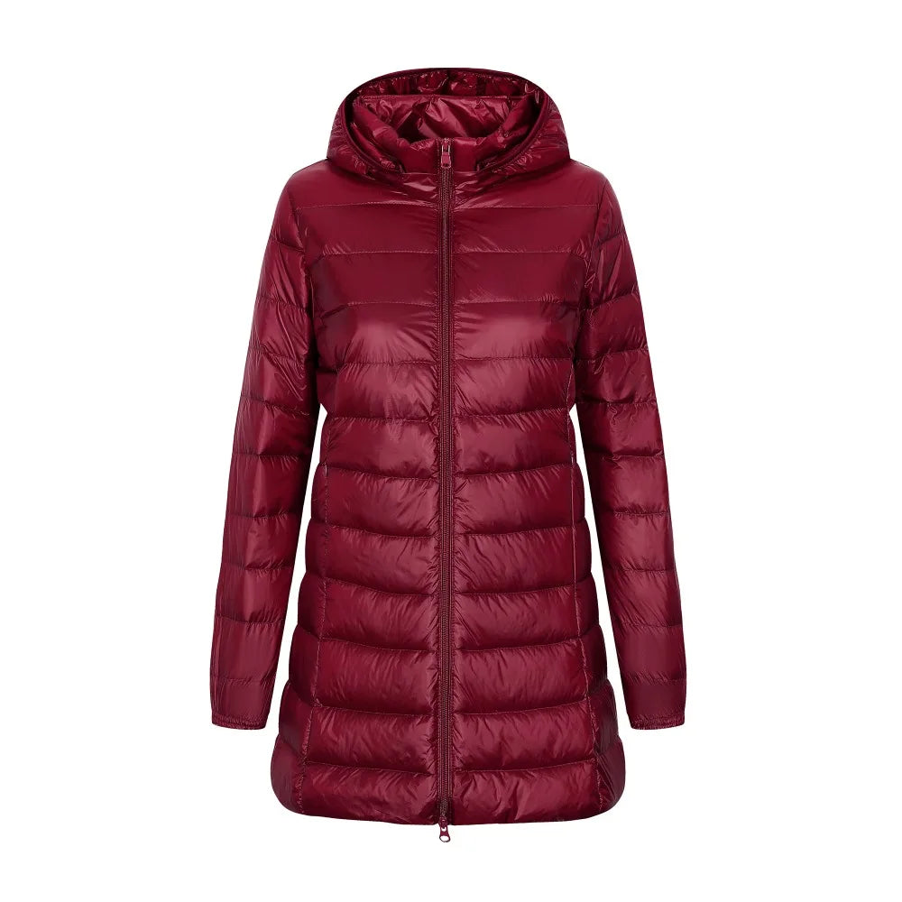 Damen Winter Daunenjacke Mit Kapuze | Lang