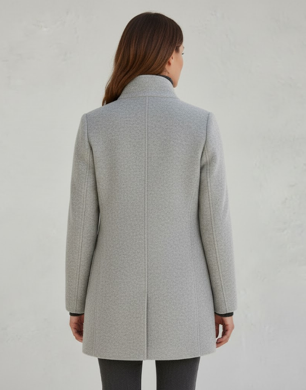 Übergangsjacke Damen | Eleganter Kurzmantel Mit Knopfleiste-Orthomode.de