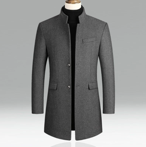 Übergangsjacke Herren | Langer Schnitt Mit Stehkragen-Grau-2XS-Orthomode.de