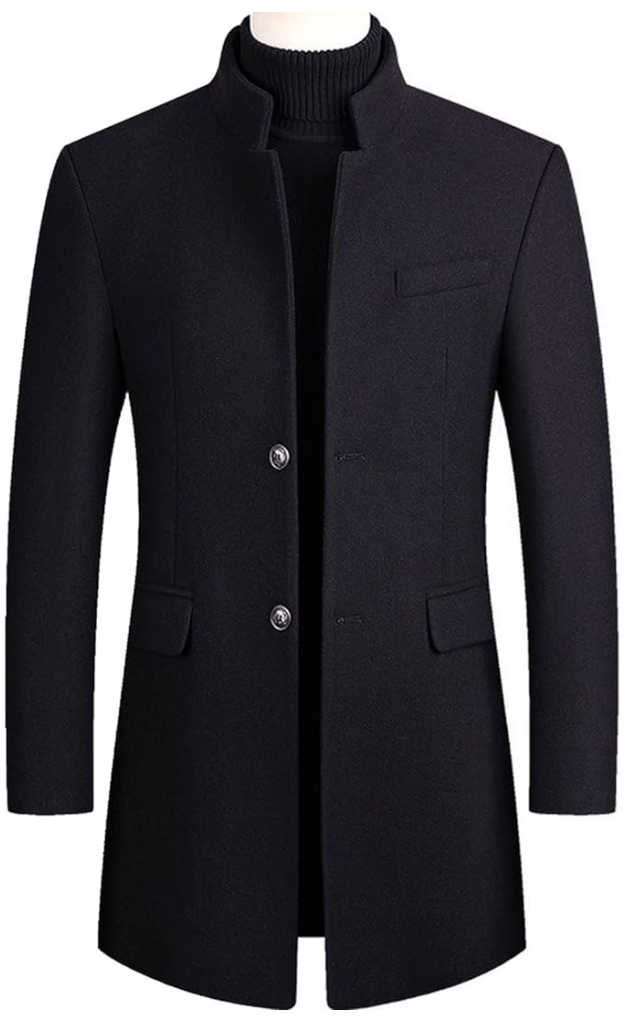 Übergangsjacke Herren | Langer Schnitt Mit Stehkragen-Blau-2XS-Orthomode.de