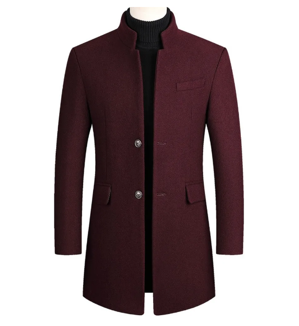 Übergangsjacke Herren | Langer Schnitt Mit Stehkragen-Rot-2XS-Orthomode.de