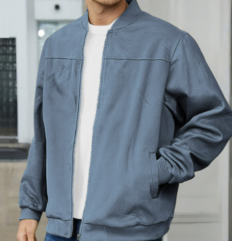 Übergangsjacke Herren | Gerader Schnitt Mit Stehkragen-Hellblau-S-Orthomode.de