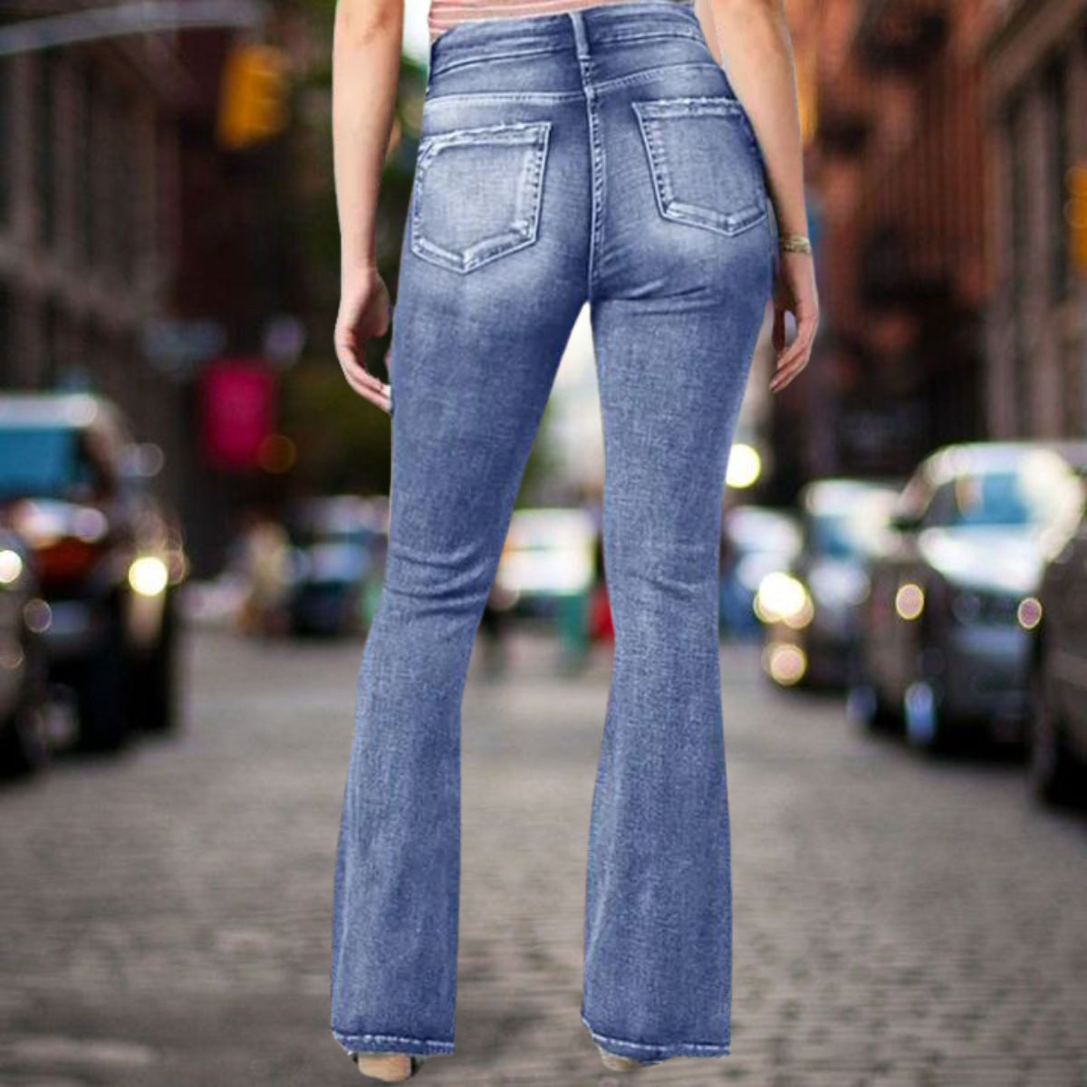Edelie - Eleganz Klassische Jeans Mit Mittlerer Taille Und Flair