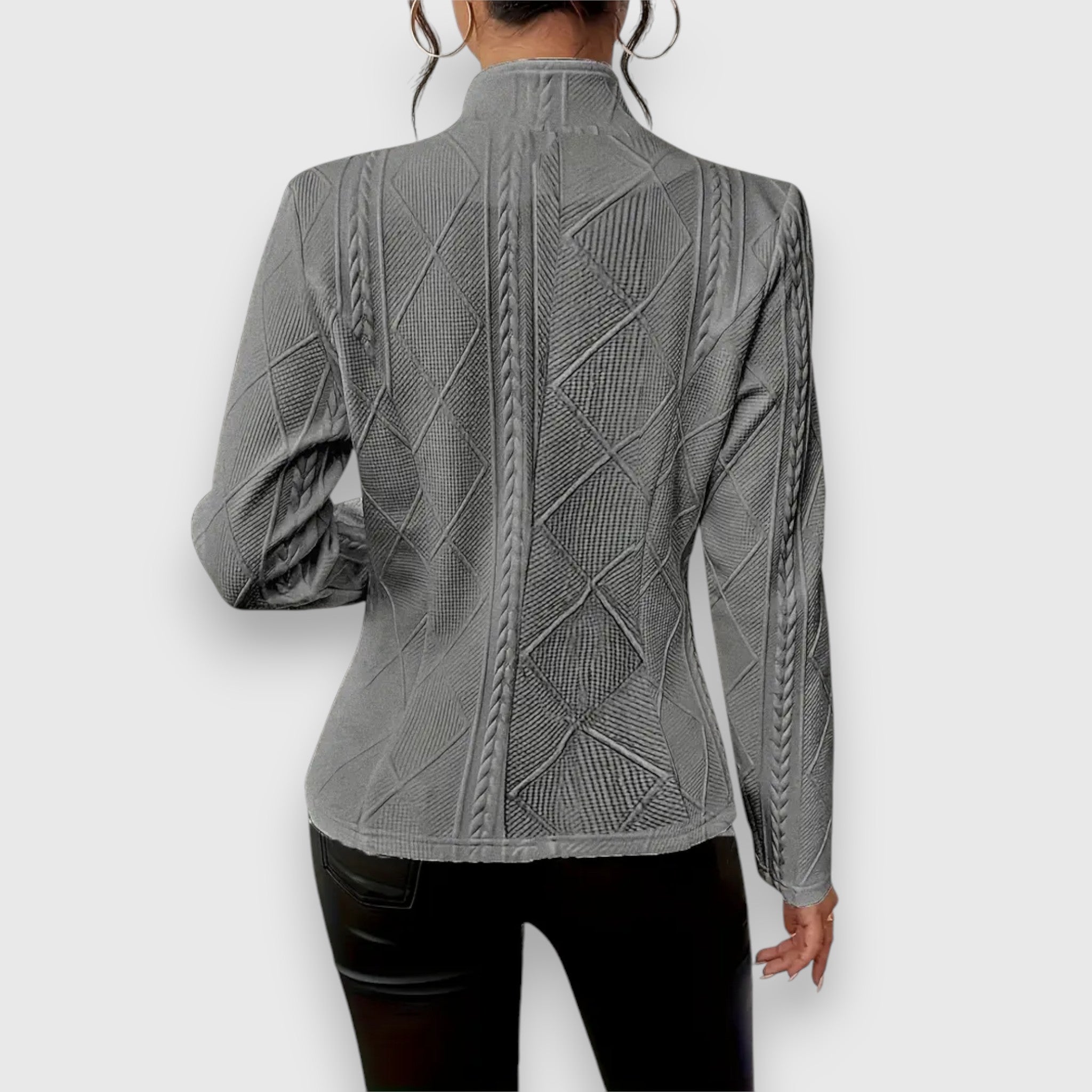 Langärmliger Strickblazer Für Damen | Button-Down