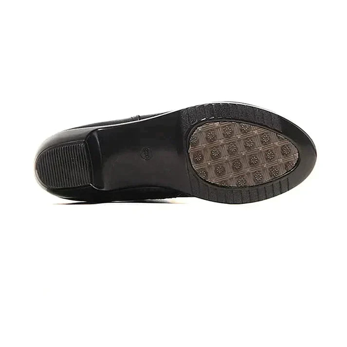 Damen Schwarze Stiefel Mit Blockabsatz | Winter