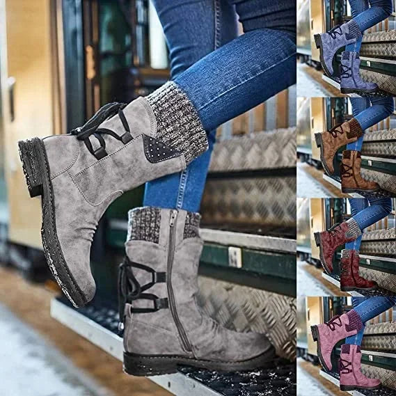 Damen Modische Winterstiefeletten | Zum Schnüren