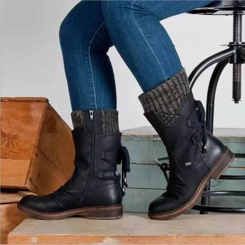 Damen Modische Winterstiefeletten | Zum Schnüren
